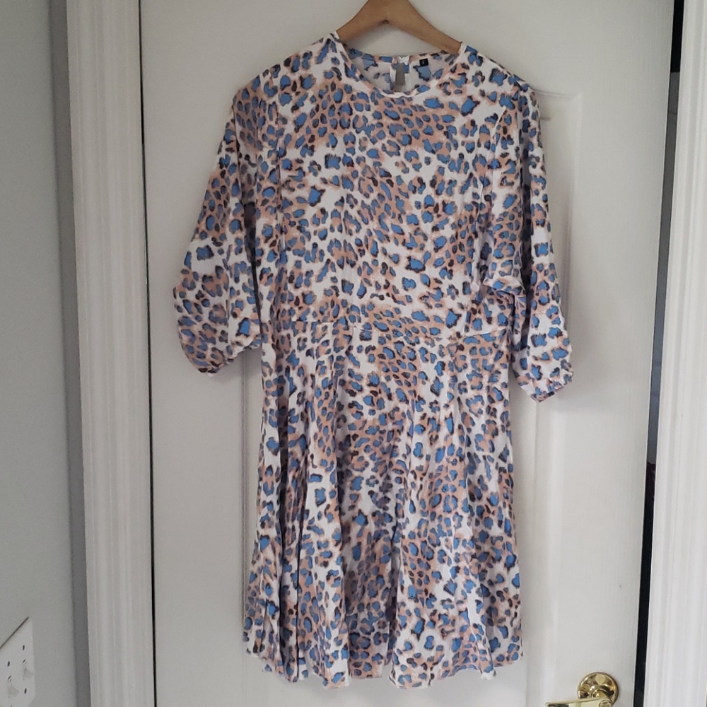 Animal Print Belted Dress